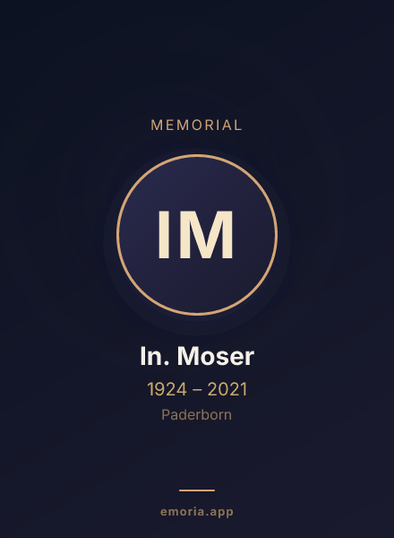 Memorial portrait of In. Moser