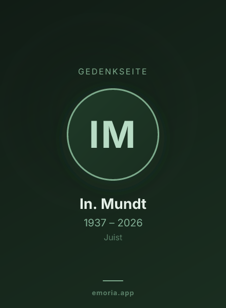 Gedenkportrait von In. Mundt