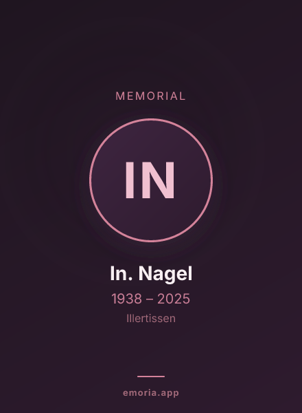 Memorial portrait of In. Nagel