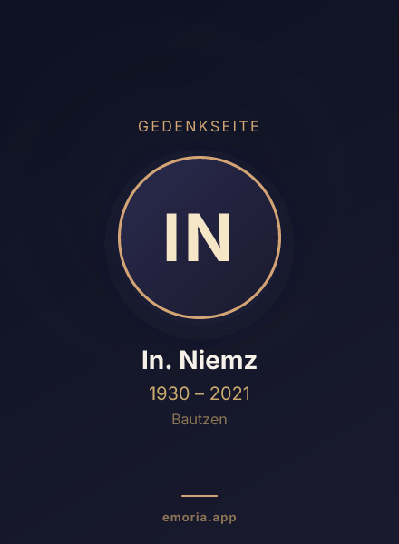 Gedenkportrait von In. Niemz