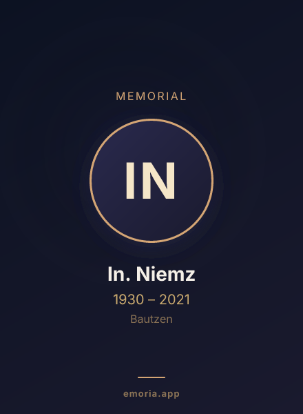 Memorial portrait of In. Niemz