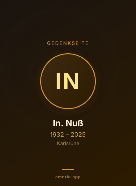 Gedenkportrait von In. Nuß