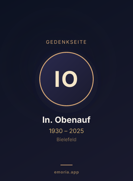 Gedenkportrait von In. Obenauf