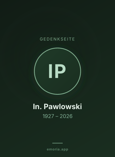 Gedenkportrait von In. Pawlowski