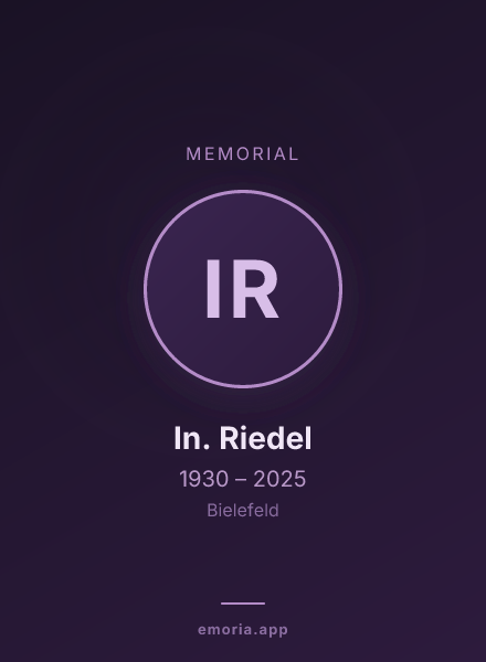 Memorial portrait of In. Riedel