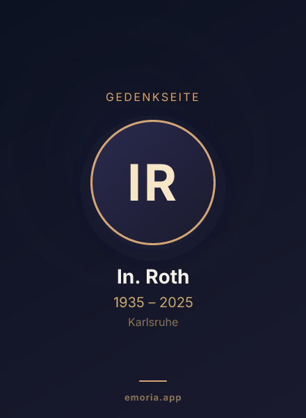 Gedenkportrait von In. Roth