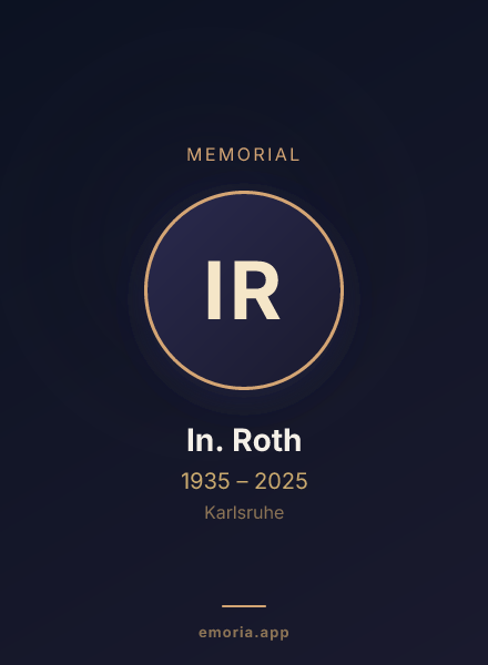 Memorial portrait of In. Roth
