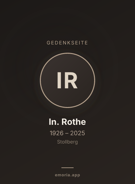 Gedenkportrait von In. Rothe