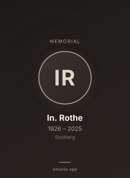 Memorial portrait of In. Rothe