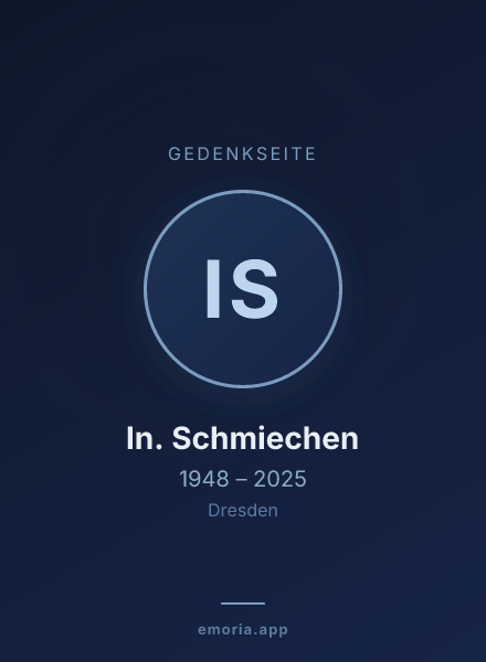 Gedenkportrait von In. Schmiechen