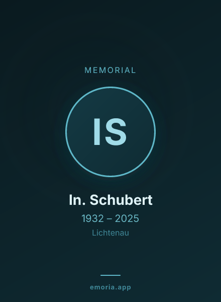 Memorial portrait of In. Schubert