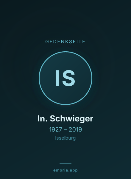 Gedenkportrait von In. Schwieger