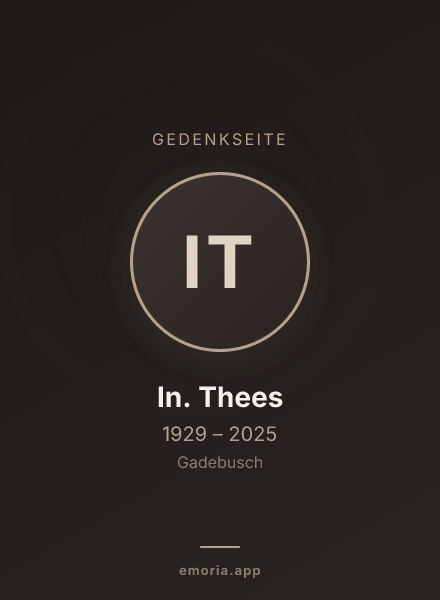 Gedenkportrait von In. Thees