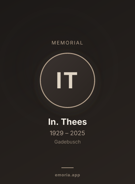 Memorial portrait of In. Thees