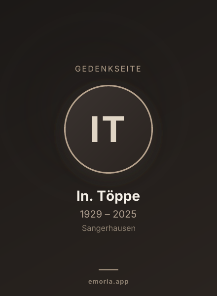 Gedenkportrait von In. Töppe