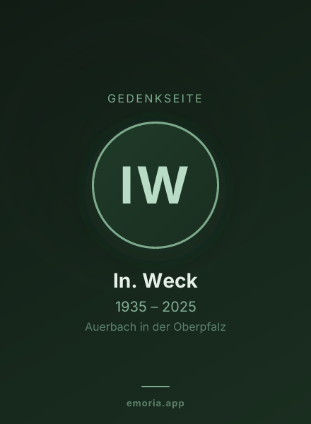 Gedenkportrait von In. Weck