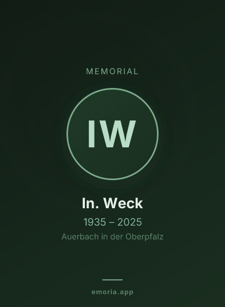 Memorial portrait of In. Weck