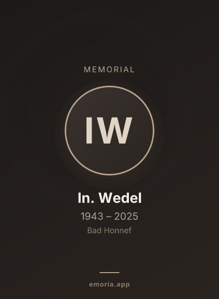Memorial portrait of In. Wedel