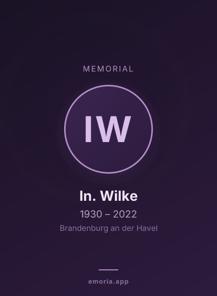 Memorial portrait of In. Wilke
