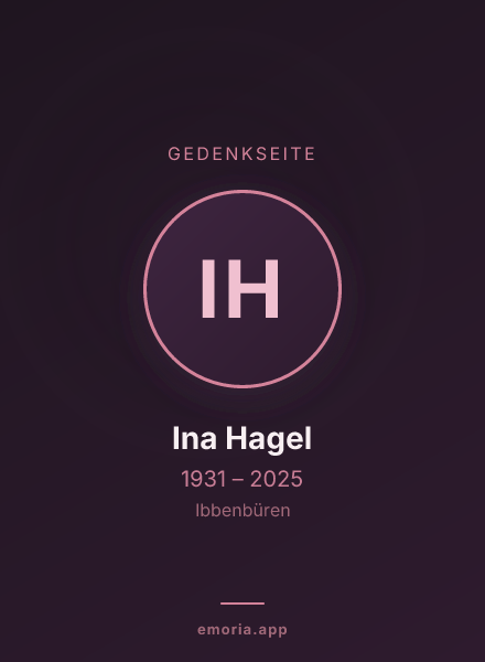 Gedenkportrait von Ina Hagel