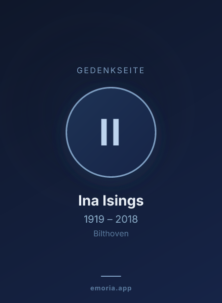 Gedenkportrait von Ina Isings