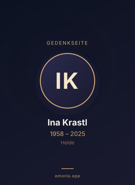 Gedenkportrait von Ina Krastl