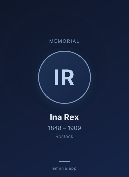 Memorial portrait of Ina Rex