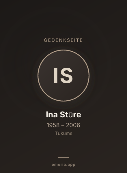 Gedenkportrait von Ina Stūre