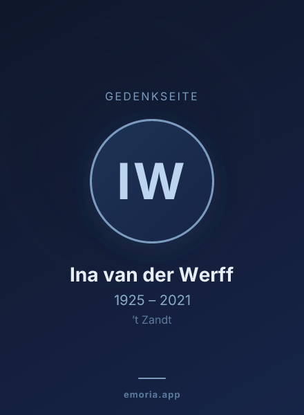 Gedenkportrait von Ina van der Werff
