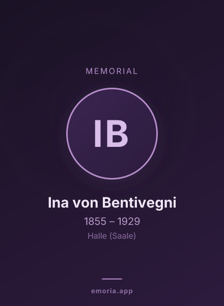 Memorial portrait of Ina von Bentivegni