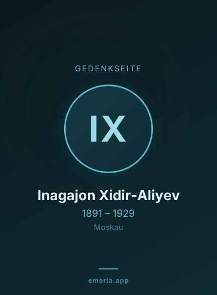 Gedenkportrait von Inagajon Xidir-Aliyev