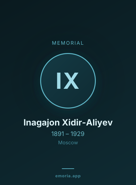 Memorial portrait of Inagajon Xidir-Aliyev