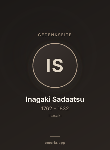 Gedenkportrait von Inagaki Sadaatsu