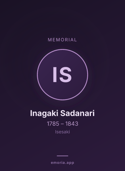 Memorial portrait of Inagaki Sadanari