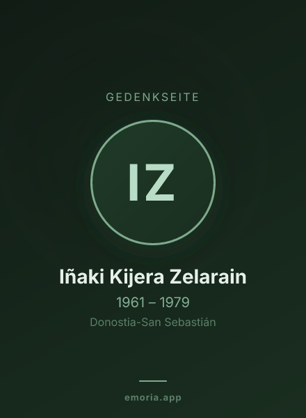 Gedenkportrait von Iñaki Kijera Zelarain