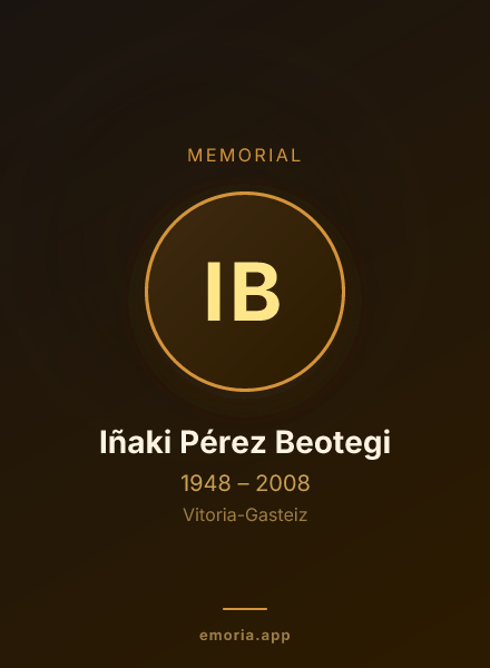 Memorial portrait of Iñaki Pérez Beotegi