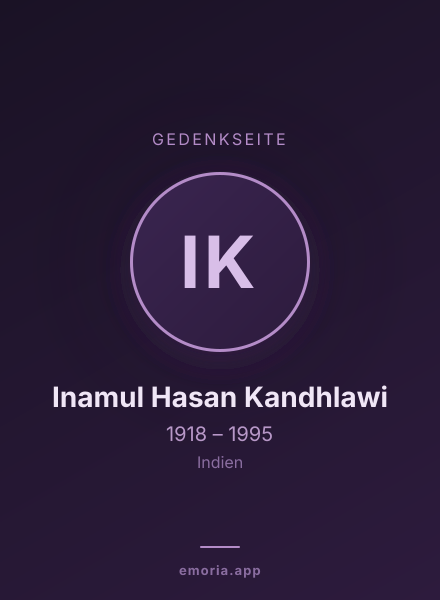 Gedenkportrait von Inamul Hasan Kandhlawi