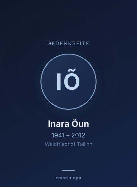 Gedenkportrait von Inara Õun