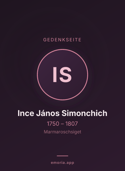 Gedenkportrait von Ince János Simonchich