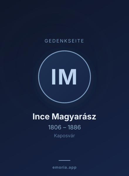 Gedenkportrait von Ince Magyarász