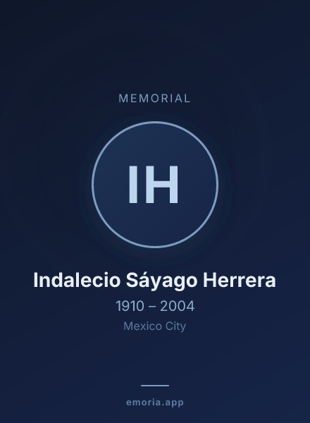 Memorial portrait of Indalecio Sáyago Herrera