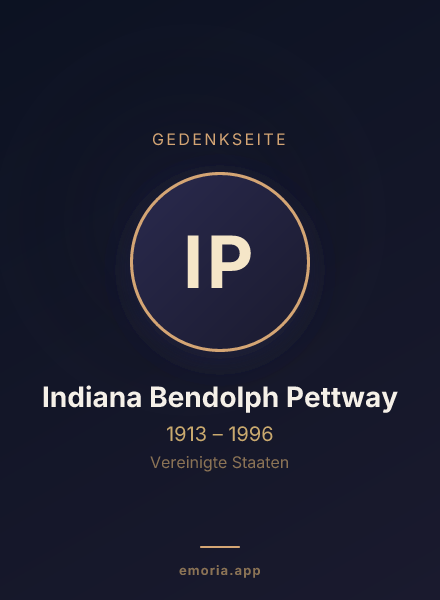 Gedenkportrait von Indiana Bendolph Pettway