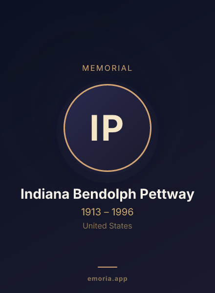 Memorial portrait of Indiana Bendolph Pettway