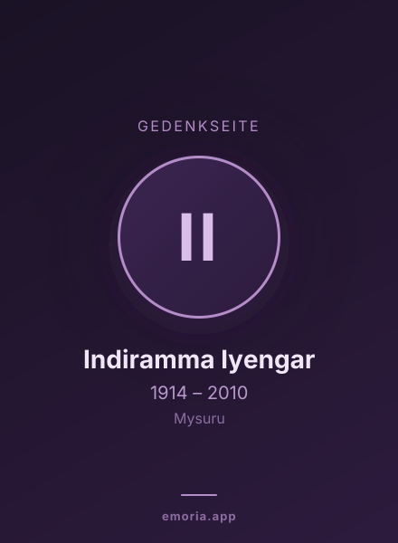 Gedenkportrait von Indiramma Iyengar
