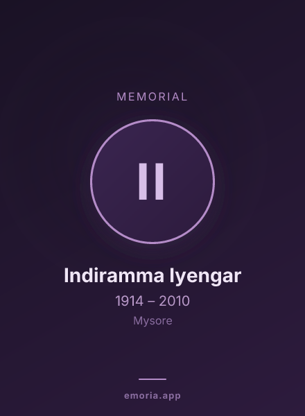 Memorial portrait of Indiramma Iyengar