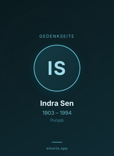 Gedenkportrait von Indra Sen