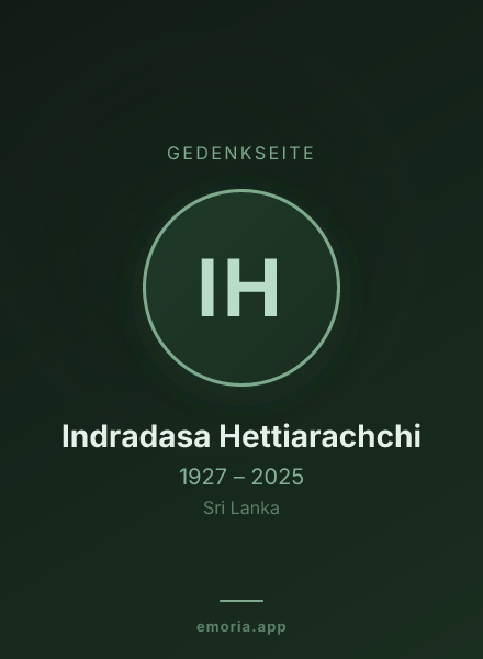Gedenkportrait von Indradasa Hettiarachchi