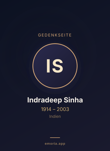 Gedenkportrait von Indradeep Sinha