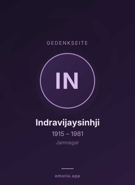 Gedenkportrait von Indravijaysinhji