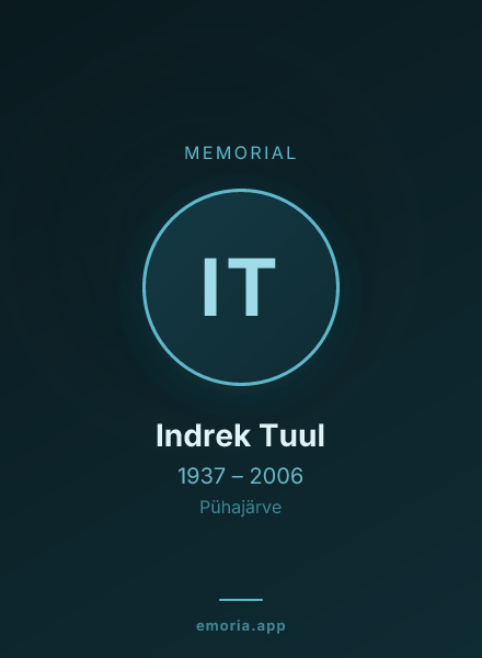 Memorial portrait of Indrek Tuul